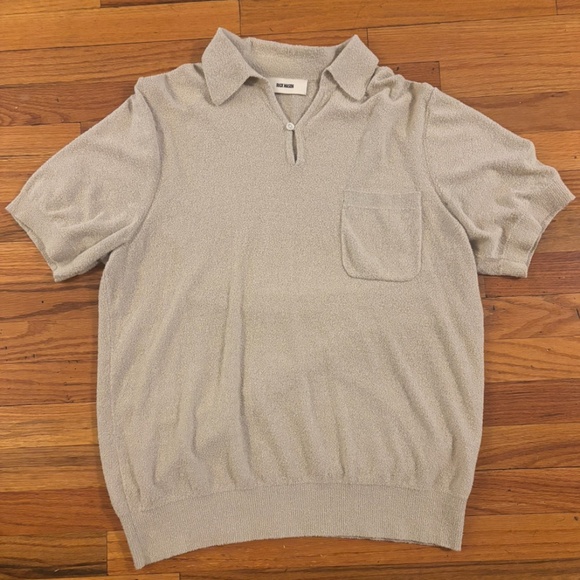Large Buck Mason Beige Sweater Polo - Picture 1 of 4